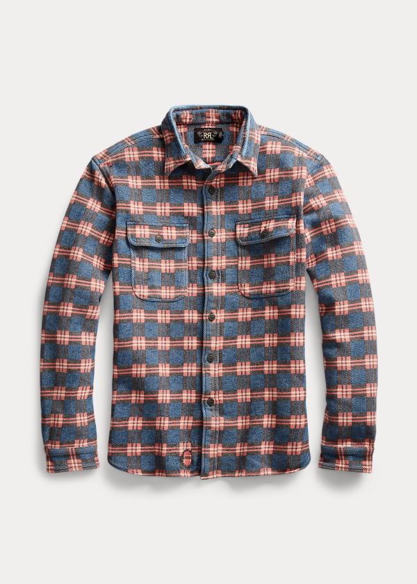 Men's Ralph Lauren Repaired Jacquard Work Shirt | 258930MOB